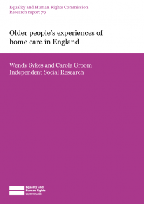 Research report 79: Older people's experiences of home care in England