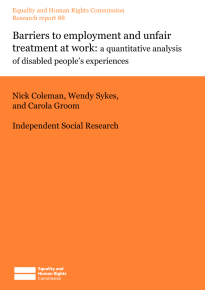 Research report 88 Barriers to employment and unfair treatment at work, a quantitive analyis of disabled people's experiences