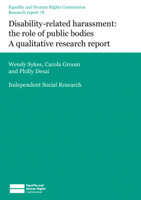 Research report 78: Disability-related harassment: the role of public bodies