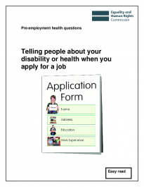 Telling people about your disability or health when you apply for a job