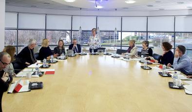 Board meeting with female chair