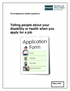 Telling people about your disability or health when you apply for a job