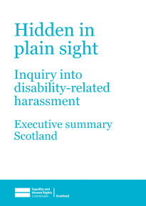 Cover of disability related harassment report